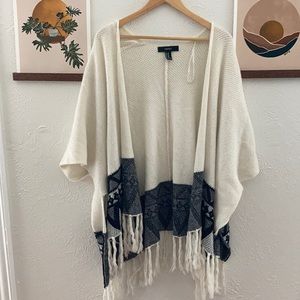Open front knit poncho